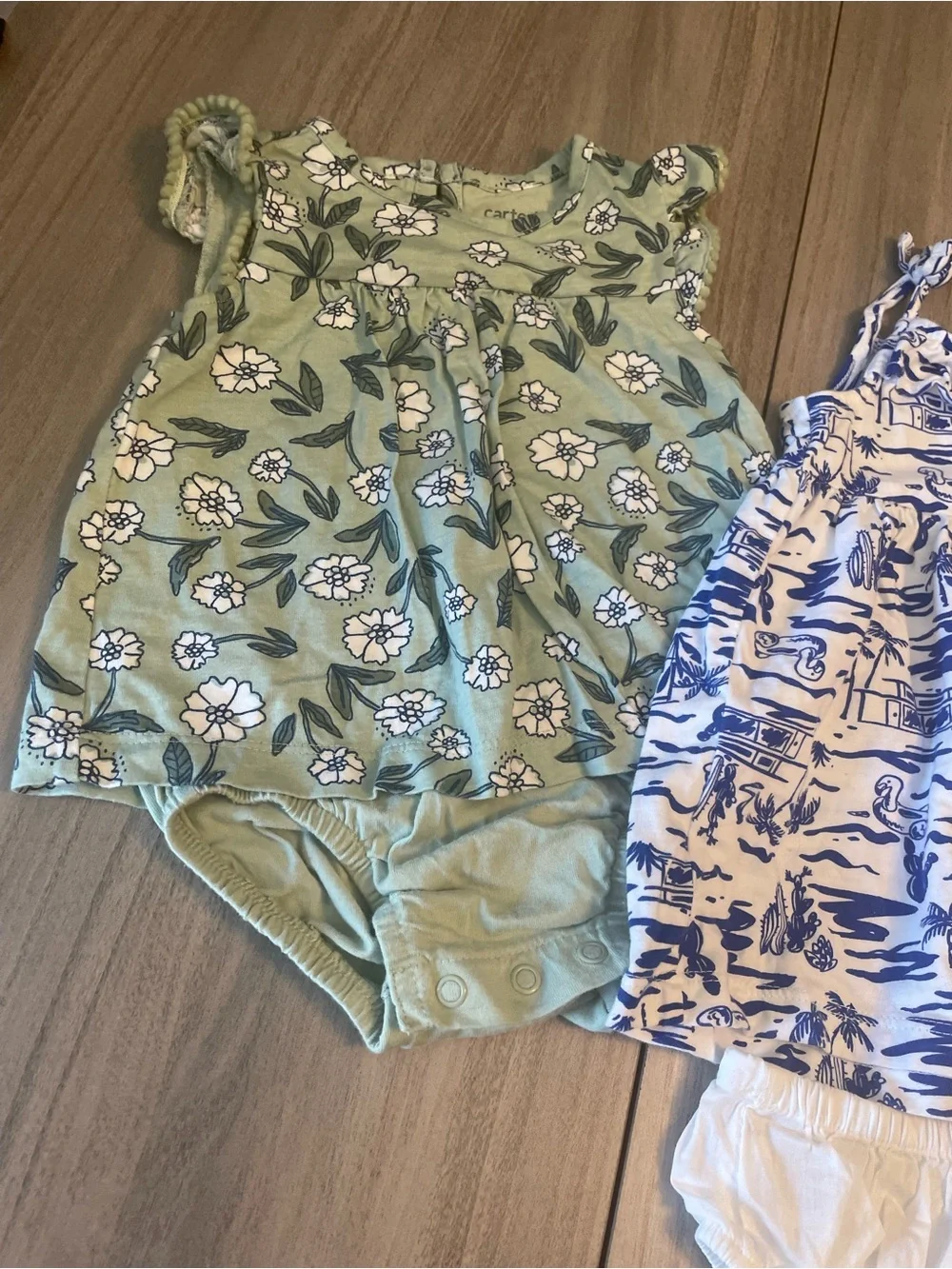3 Piece Baby Girl Summer Outfit Lot Size 6 Months Romper Dress Bodysuit
